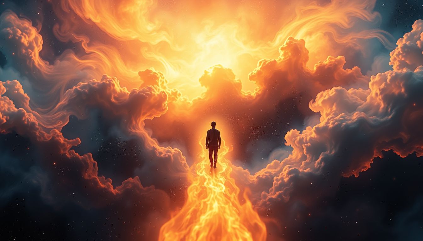 Vorwärts durch Feuer symbolisiert Mut und Transformation im Traum.
