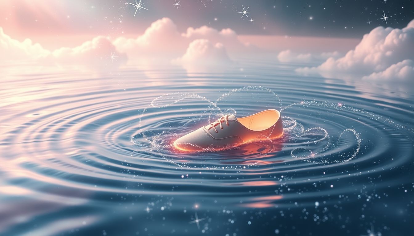 Mit Schuhen waten schützt vor Verletzungen in unsicherem Gelände.