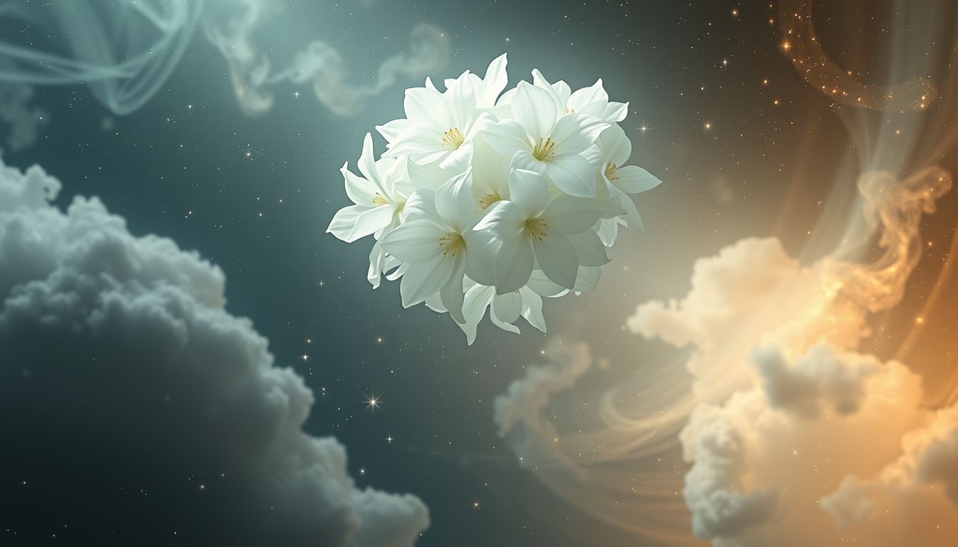 Weiße Blumen im Traum symbolisieren häufig Reinheit und stillen Respekt.
