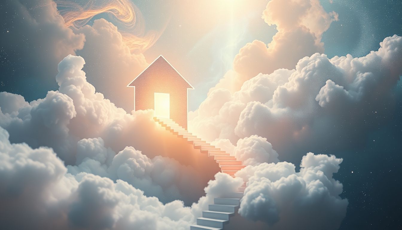 Haus symbolisiert oft das Selbst, Treppen den Lebensweg.