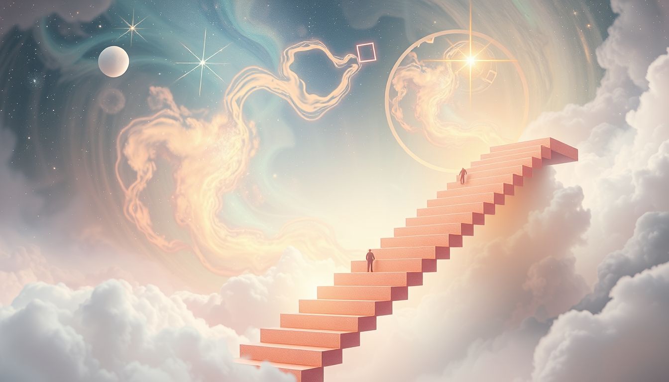 Zickzack-Treppen symbolisieren oft hinderliche, aber lernreiche Lebenswege.