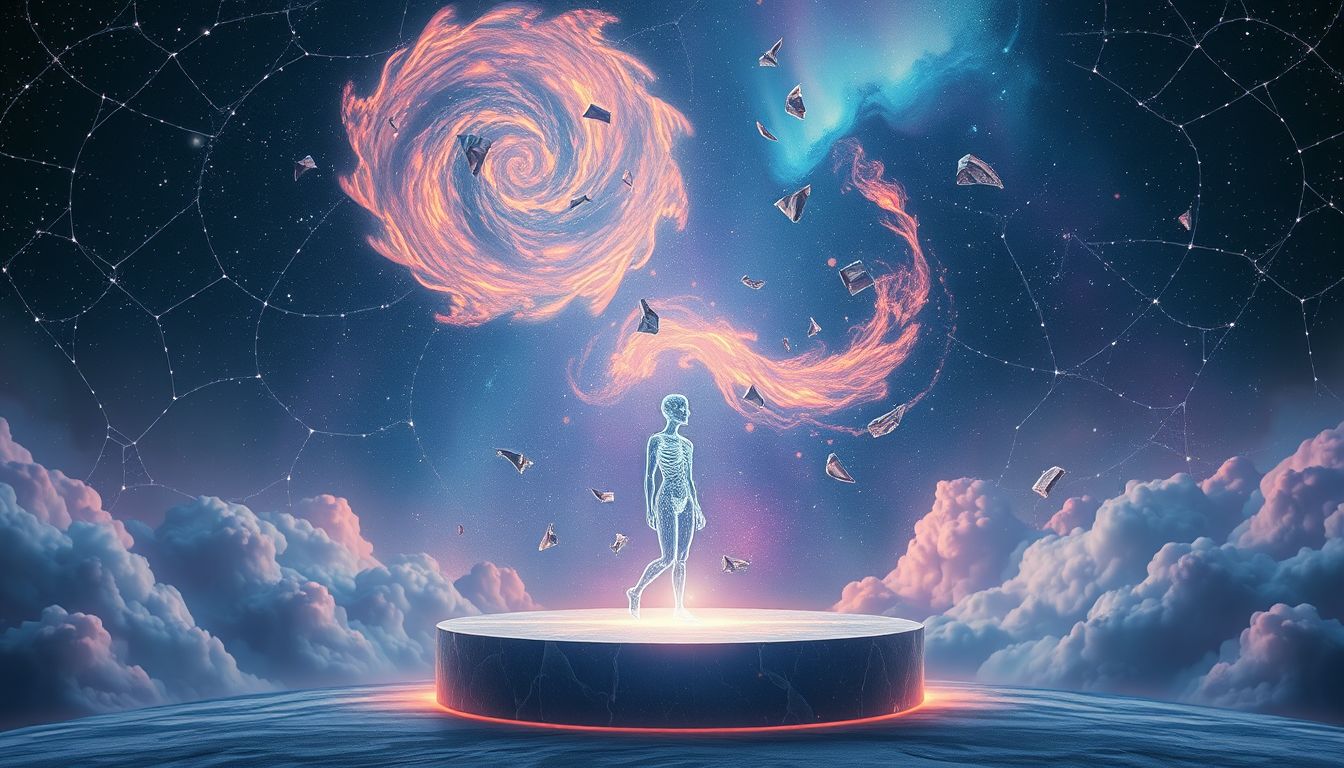 Eine selbst gehaltene Leichenrede symbolisiert Selbstreflexion und Abschied.