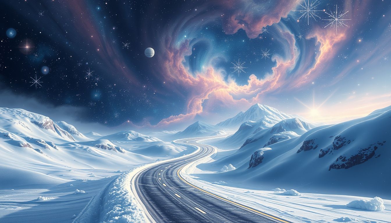 Schneebedeckte Autobahnträume symbolisieren oft innere Unsicherheit und Hürden.
