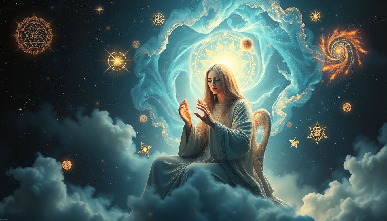 Ein Mystiker im Ritual symbolisiert spirituelle Transformation und innere Erkenntnis.