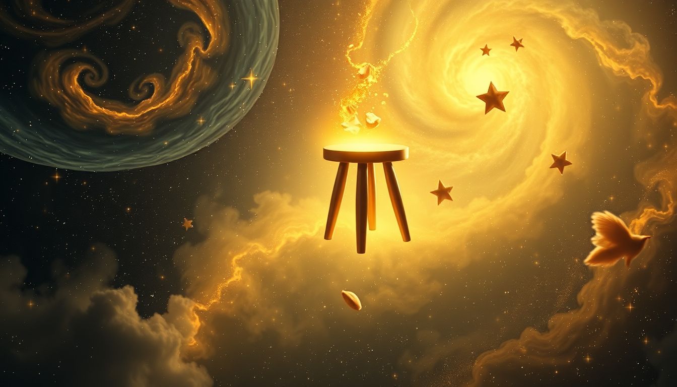Ein Schemel, der zu Gold wird, symbolisiert unerwarteten Reichtum.