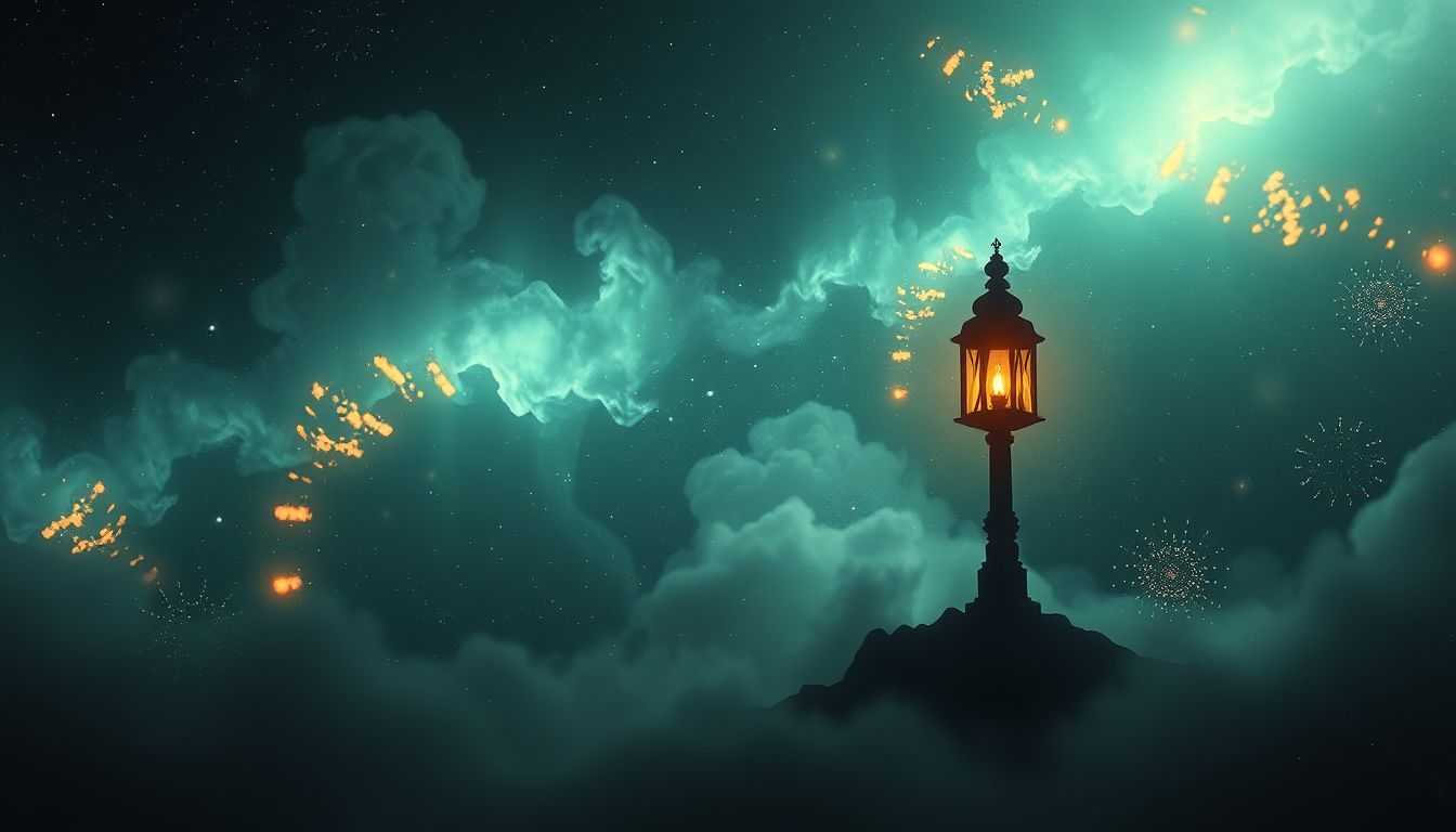 Ein defekter Laternenmast symbolisiert verlorene Orientierung und innere Unsicherheit.