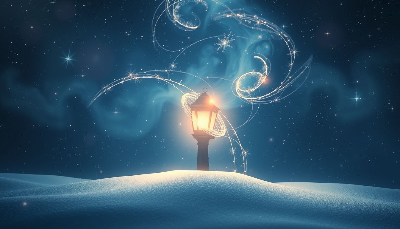 Ein Laternenmast im Schnee symbolisiert klare Führung in schwierigen Zeiten.