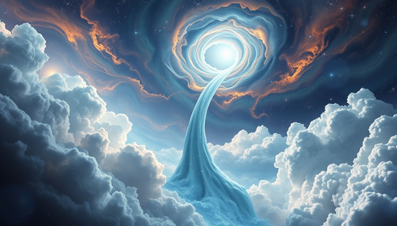 Eine Wasserhose symbolisiert oft plötzliche, kraftvolle spirituelle Transformation.