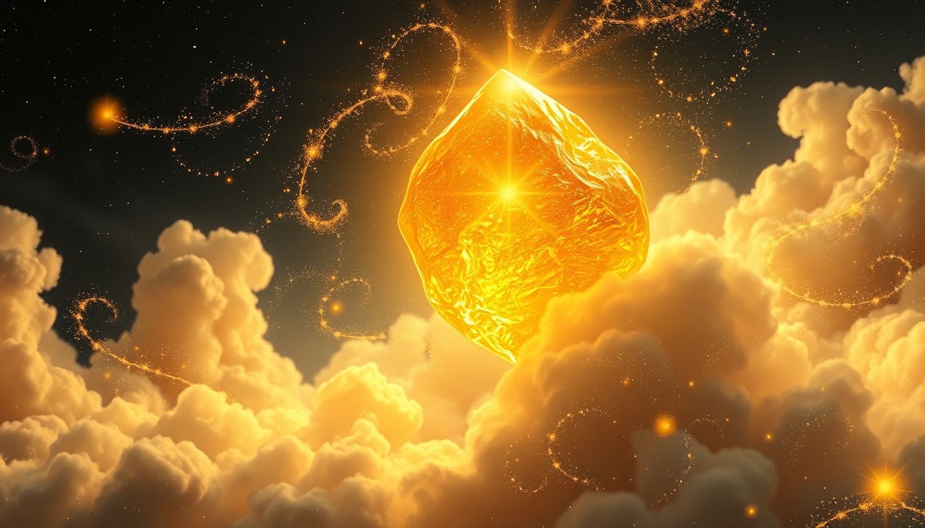 Der goldene Stein symbolisiert Reichtum und innere Erfüllung im Traum.
