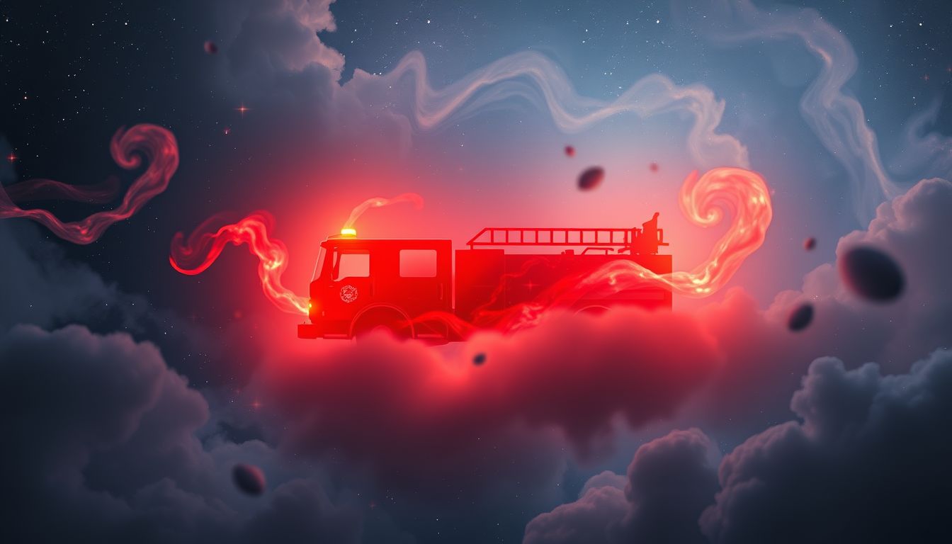 Ein rotes Löschfahrzeug im Traum symbolisiert dringende Problemlösung.
