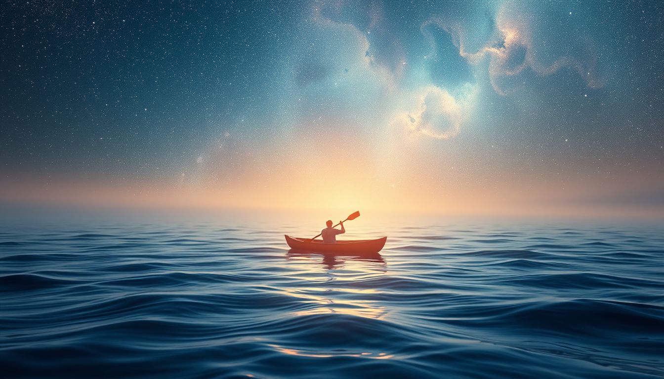 Das Rudern symbolisiert Kontrolle und Fortschritt im Traum.