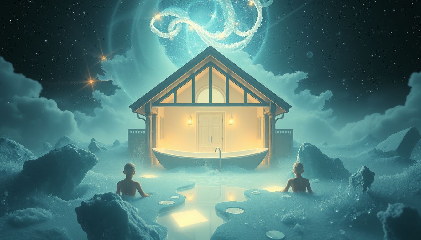 Im Badehaus frieren symbolisiert innere Kälte und emotionale Distanz.