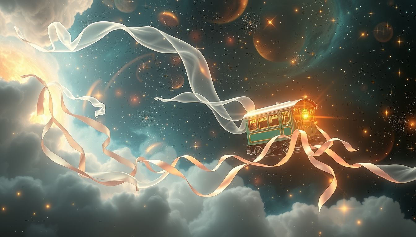 Eine leichte Schleppe symbolisiert Freiheit und Leichtigkeit im Traum.