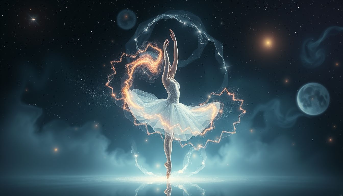 Eine Balletttänzerin im Traum reflektiert innere Balance und Selbstwahrnehmung.