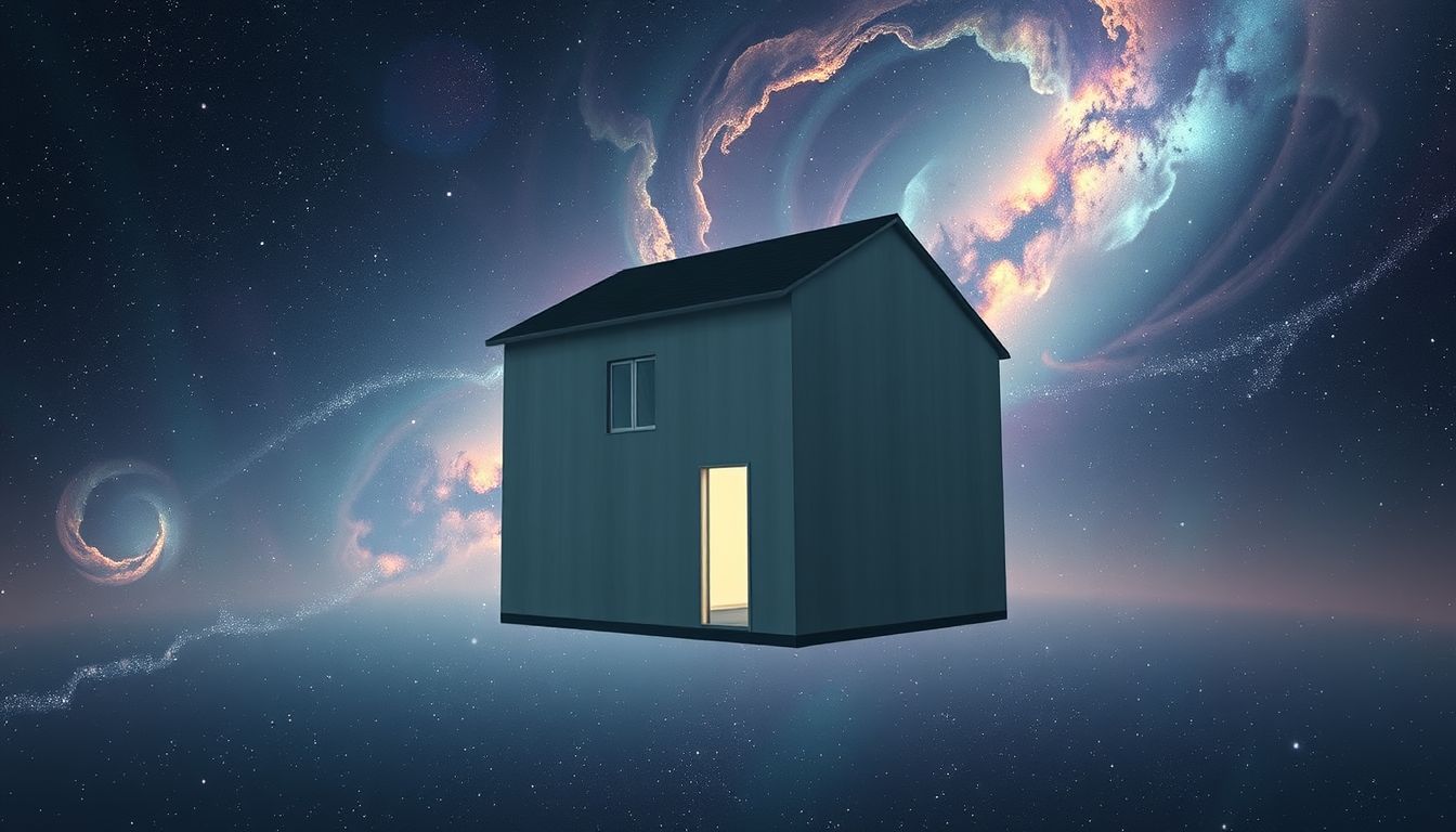 Ein Junggesellenwohnhaus ohne Türen symbolisiert emotionale Verschlossenheit und Isolation.