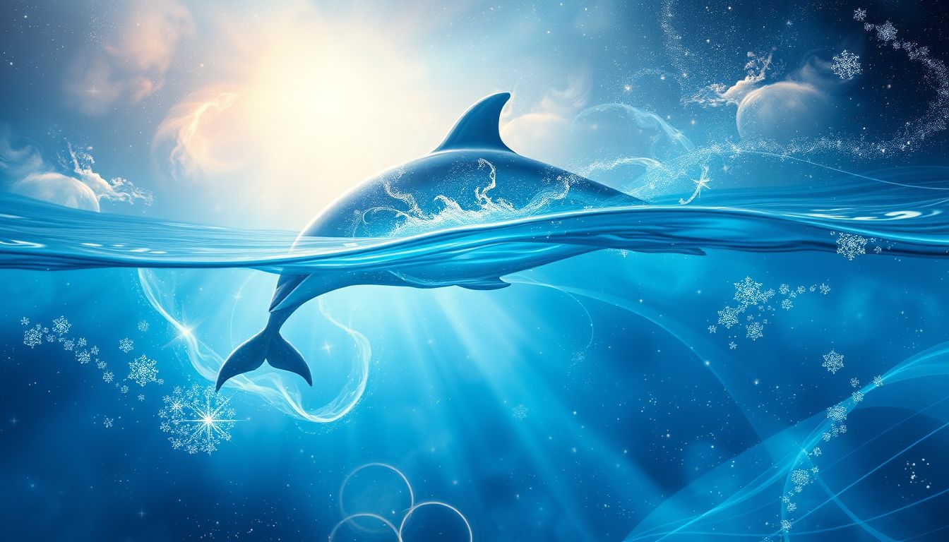 Delphine im klaren Wasser symbolisieren Harmonie und innere Freiheit.