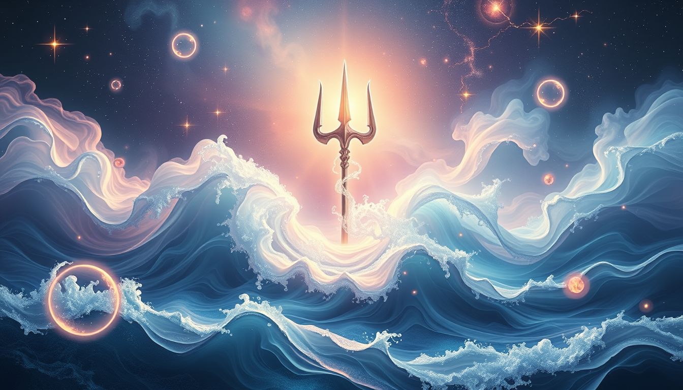 Der Dreizack symbolisiert die tiefe Verbindung zu Meer und Emotionen.