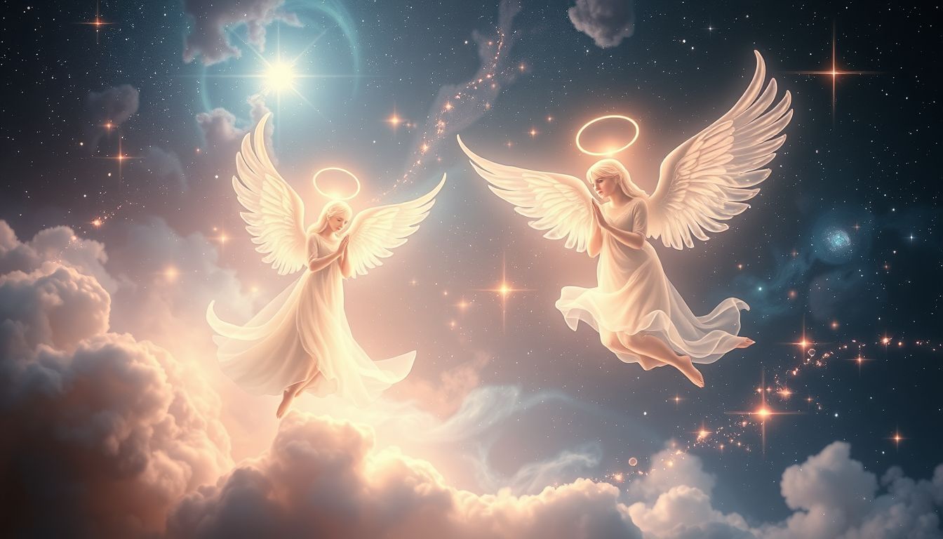 Engel im Himmel symbolisieren göttlichen Schutz und lebenslange Führung.