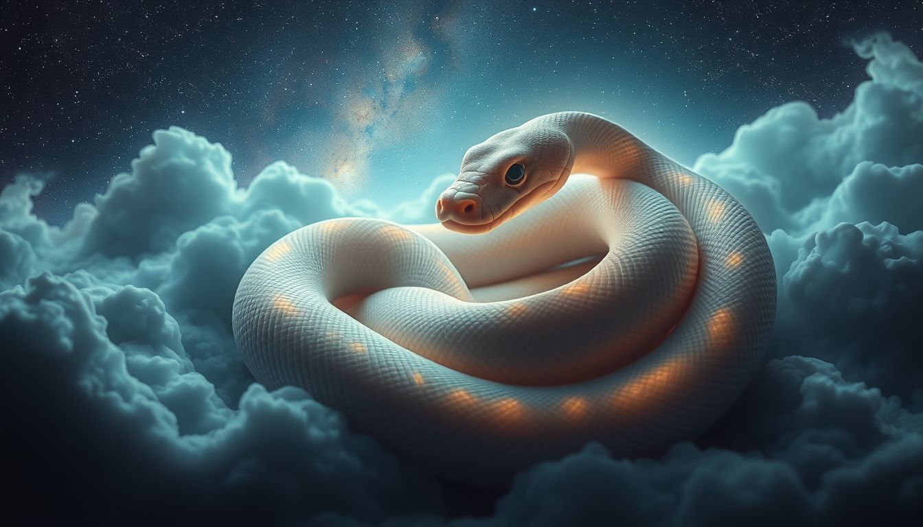 Gezähmte Python symbolisiert innere Kontrolle und harmonische Selbstbeherrschung.