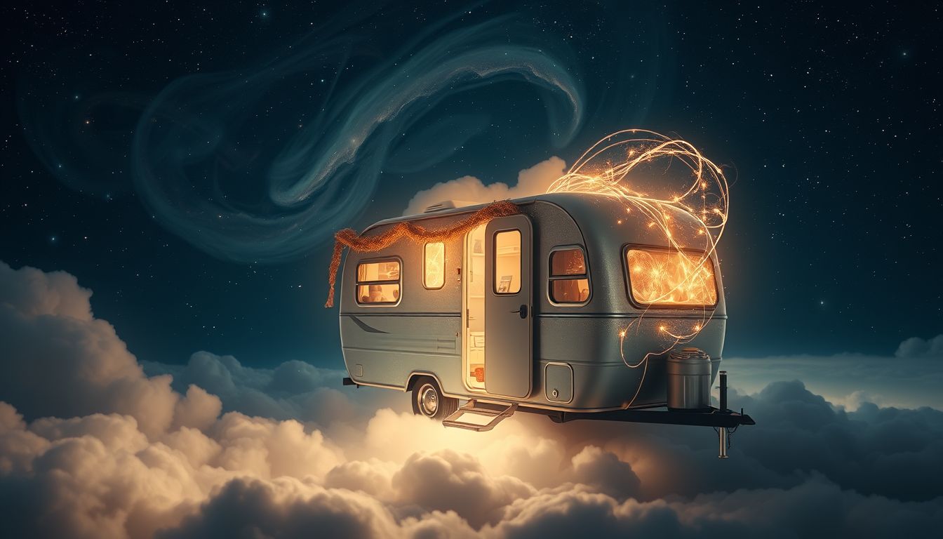 Ein Anhänger als Wohnraum symbolisiert Flexibilität und Unabhängigkeit.