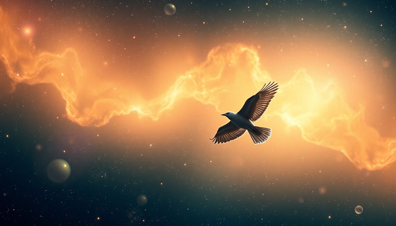 Ein einzelner Vogel symbolisiert Freiheit und persönliche Entwicklung im Traum.