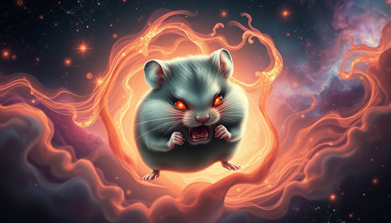 Ein beißender Hamster symbolisiert versteckte Wut und Frustration.