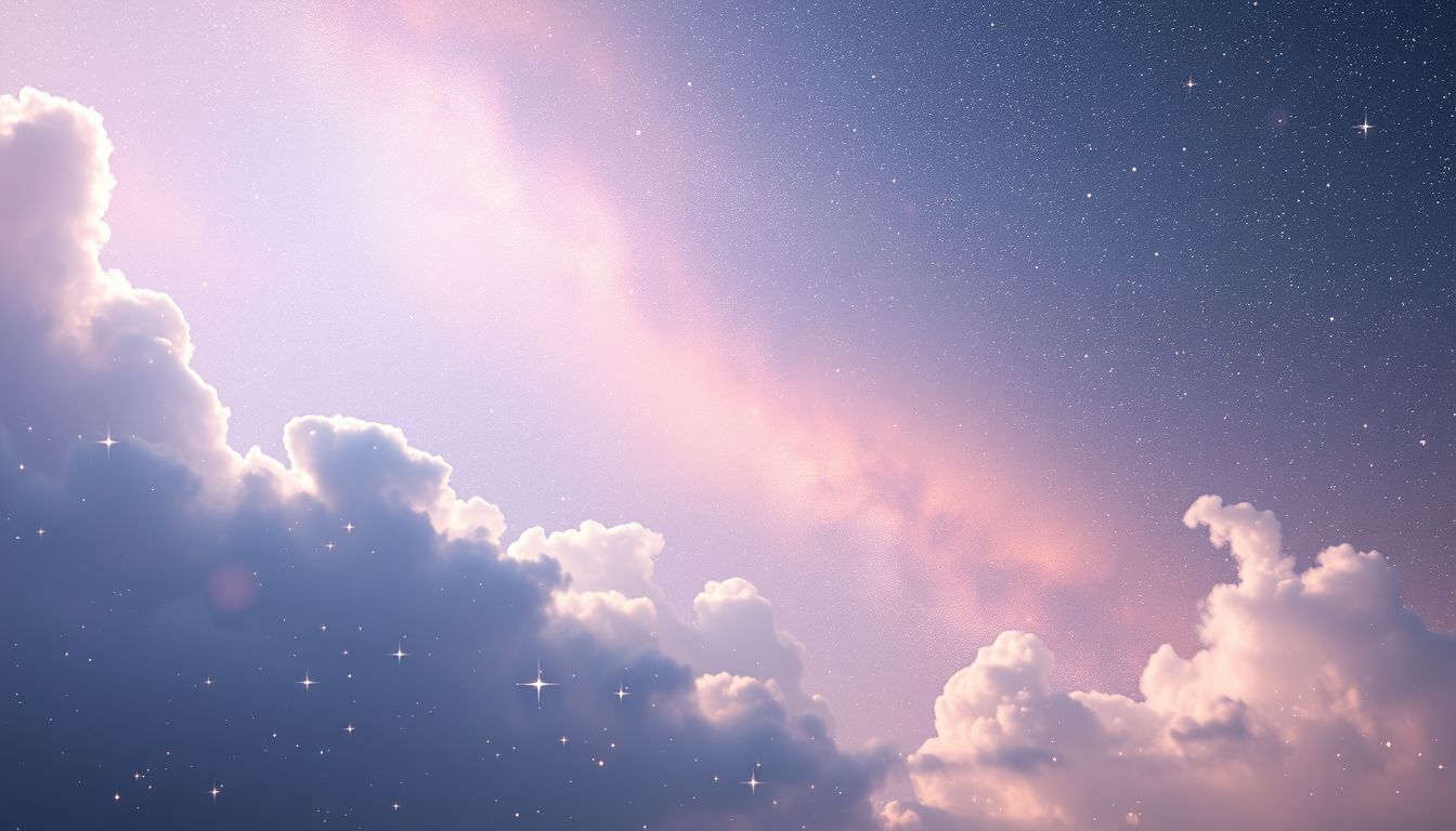 Ein Himmel mit wenigen Wolken symbolisiert innere Ruhe und Klarheit.