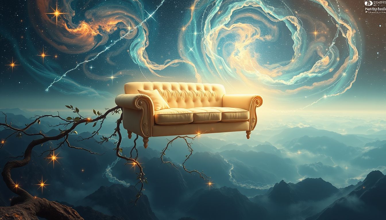 Ein Sofa im Freien symbolisiert Freiheit und tiefes Naturverbundenheitsgefühl.