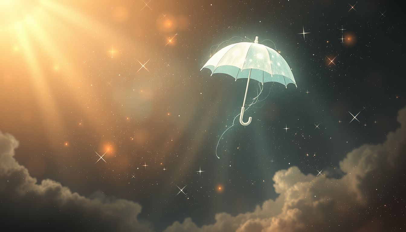 Ein sprechender Sonnenschirm symbolisiert die Kraft der Intuition.