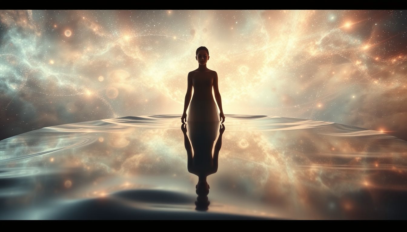 Ein unscharfes Spiegelbild symbolisiert innerliche Unsicherheit und Selbstzweifel.