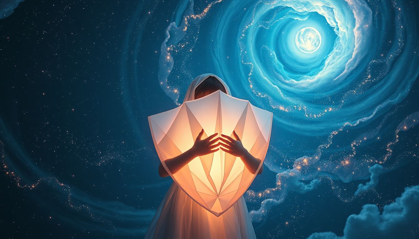 Eine Tageszeitung als Schutz symbolisiert Sicherheit vor äußeren Gefahren.