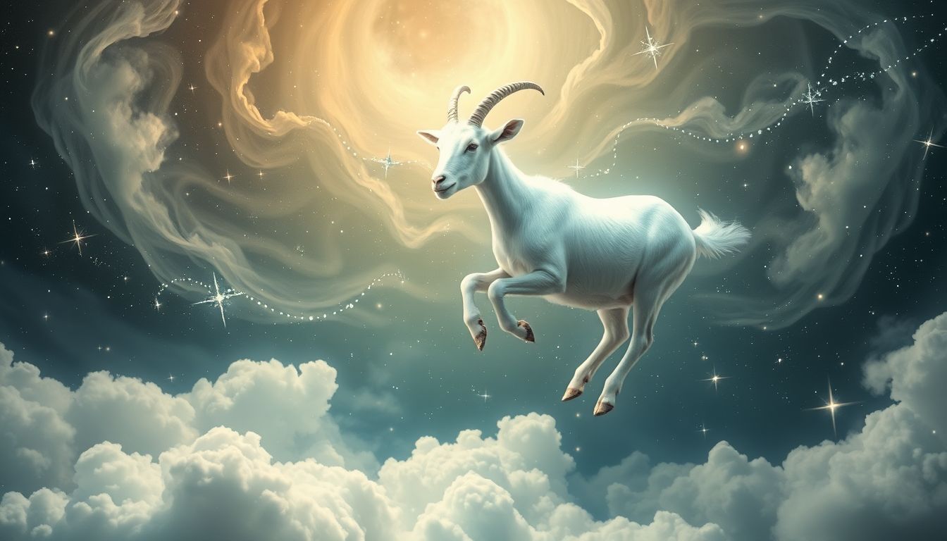 Eine weiße Ziege im Traum symbolisiert Reinheit und neue Anfänge.