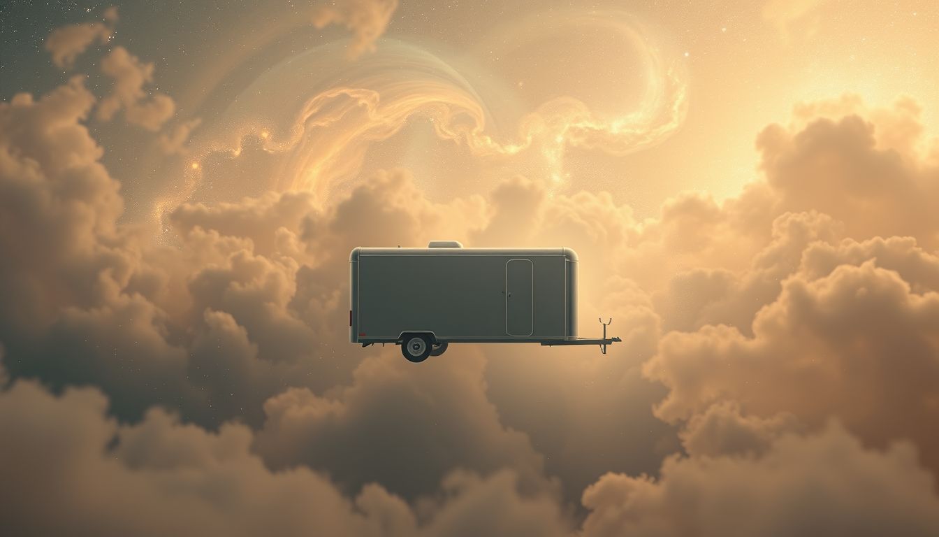 Einen leeren Anhänger ziehen symbolisiert neue Verantwortung ohne Last.