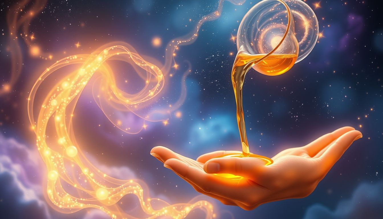Das Einschenken von Öl symbolisiert Heilung und spirituelle Reinigung.