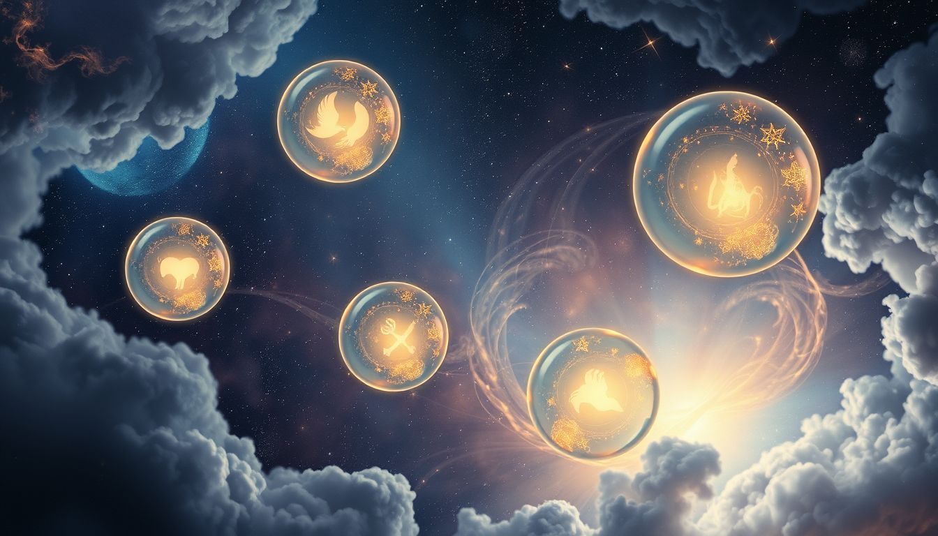 Traumhimmel symbolisiert oft Hoffnung, Freiheit und spirituelle Erleuchtung.