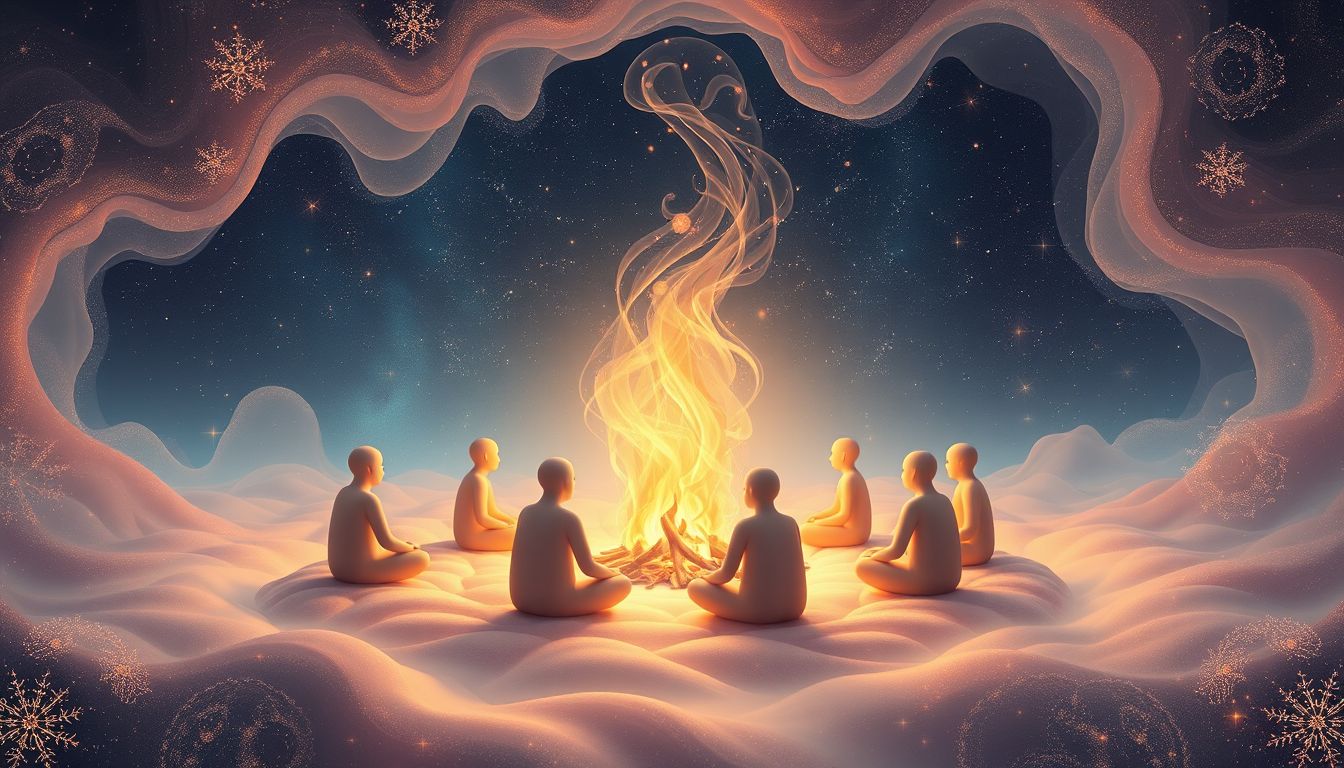 Hocken am Feuer symbolisiert Geborgenheit und gemeinschaftliche Nähe.