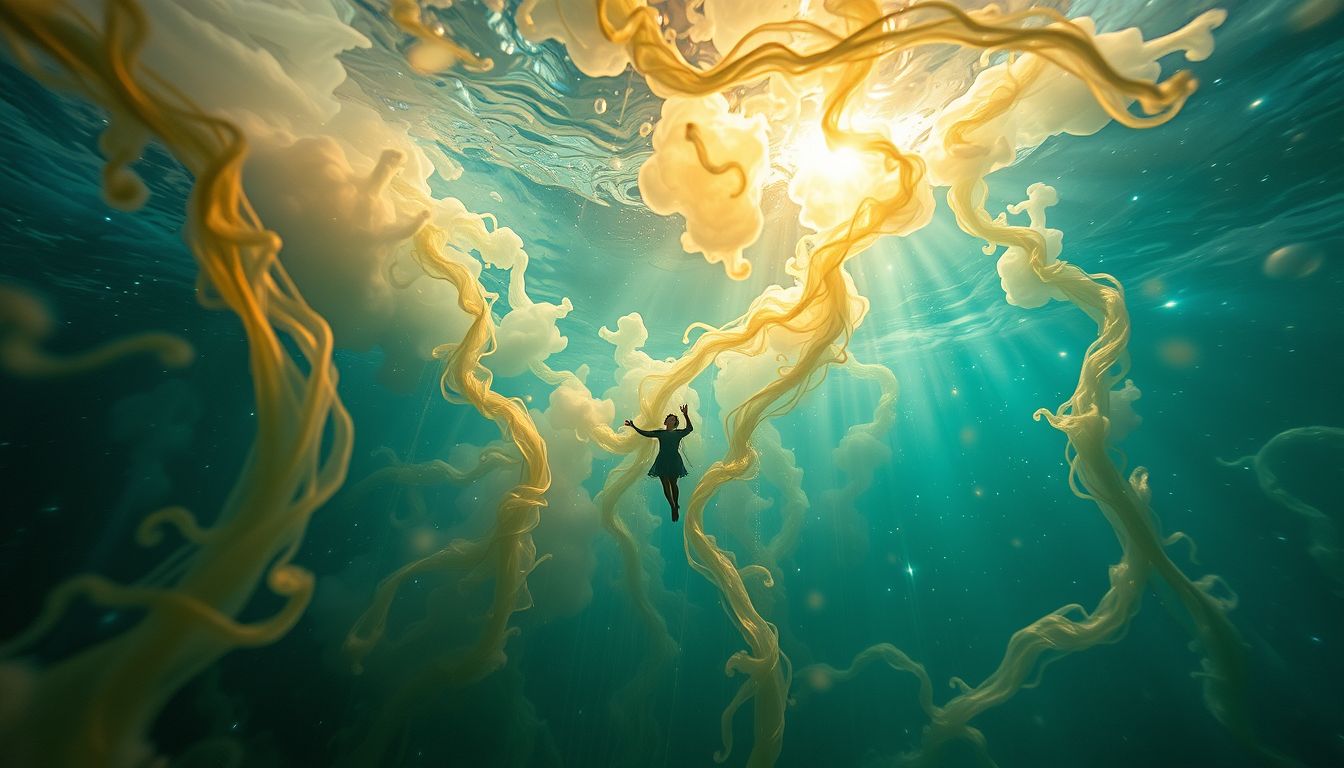 In Algen schwimmen symbolisiert emotionale Reinigung und inneren Wandel.