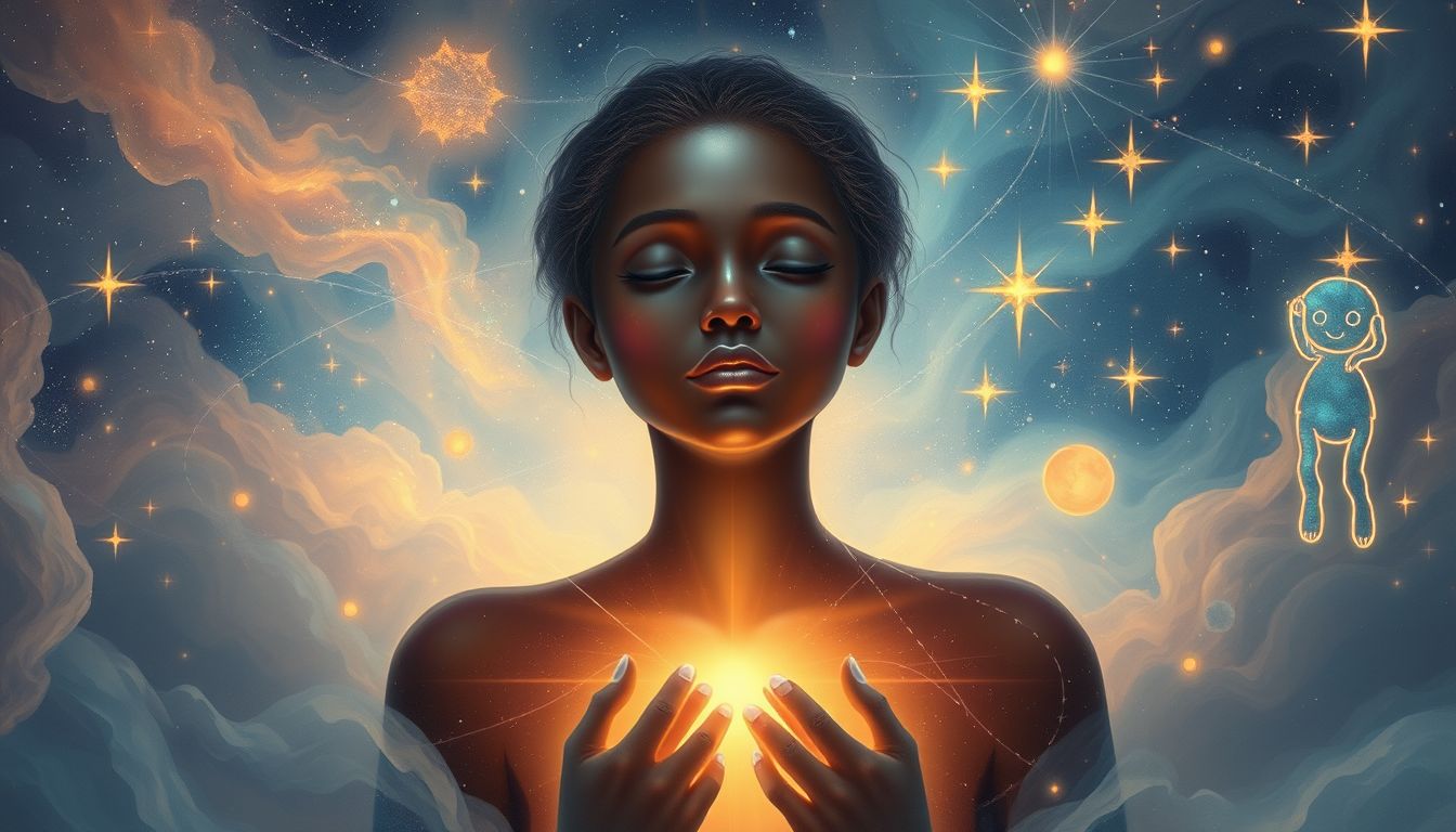 Eine freundliche schwarze Person symbolisiert Harmonie und positive Veränderungen.