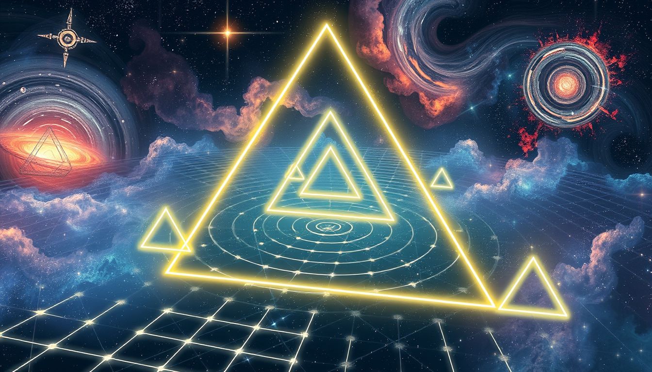 Der Satz des Pythagoras symbolisiert Orientierung im verwirrenden Labyrinth.