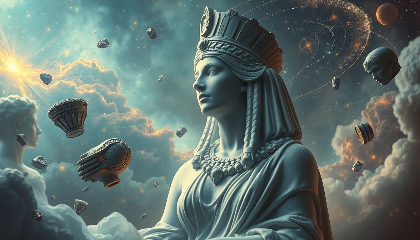 Kleopatra als Statue symbolisiert ewige Schönheit und unvergängliche Macht.