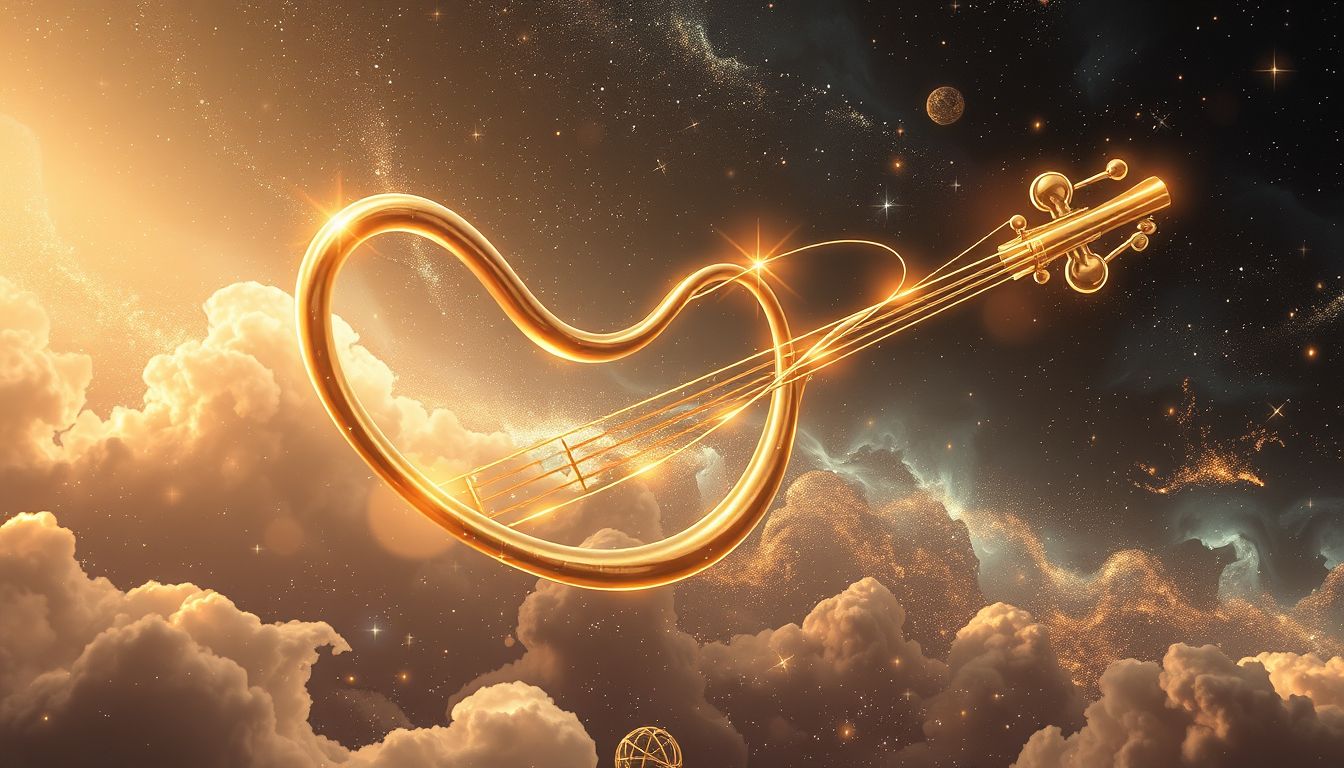 Musikinstrument mit Messingdraht symbolisiert kreative Ausdruckskraft im Traum.