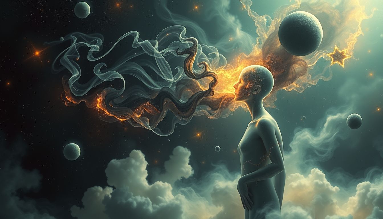 Das Einatmen von Angst symbolisiert innere Konflikte und Wachstum.