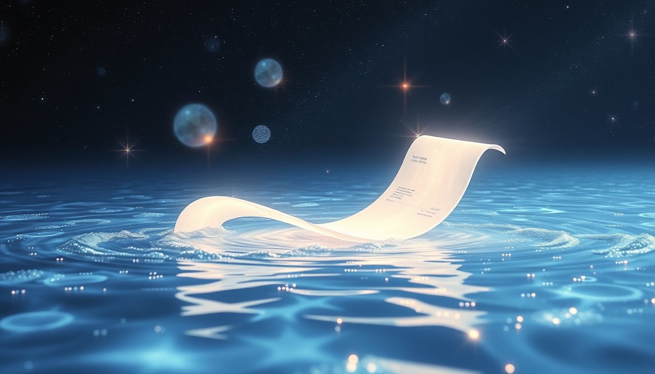 Eine treibende Empfangsbestätigung symbolisiert unerfüllte Kommunikation im Traum.