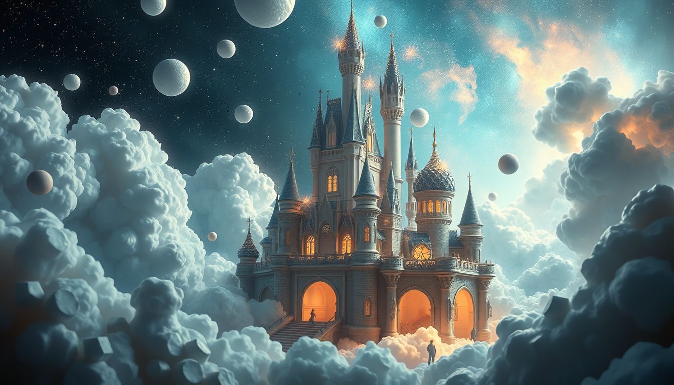 Ein Spielzeugladen-Schloss symbolisiert kindliche Fantasie und Schutz.