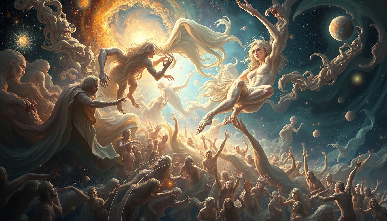 Die überfüllte Unterwelt symbolisiert innere Ängste und Konflikte.