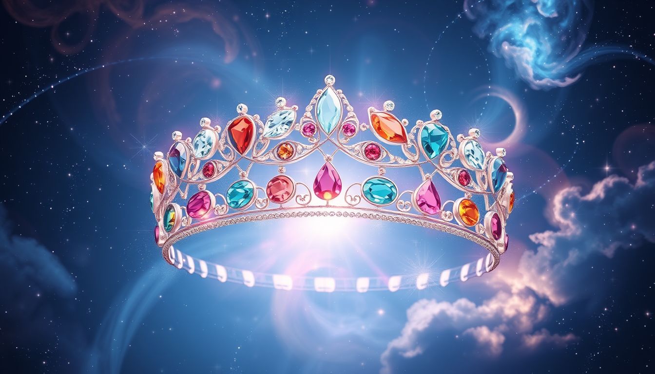 Eine bunte Tiara symbolisiert Vielfalt und kreative Selbstentfaltung im Traum.