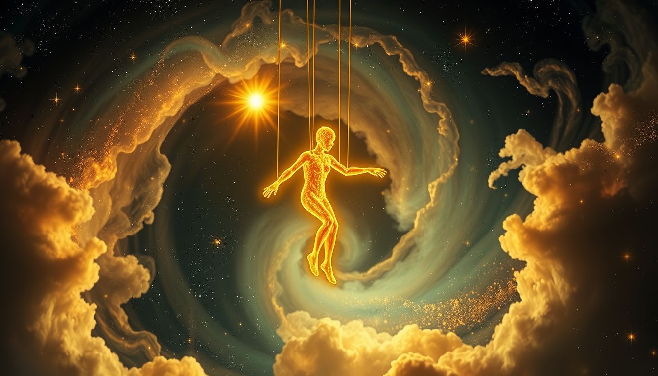 Ein goldener Hampelmann symbolisiert oft verborgene Macht und Kontrolle.