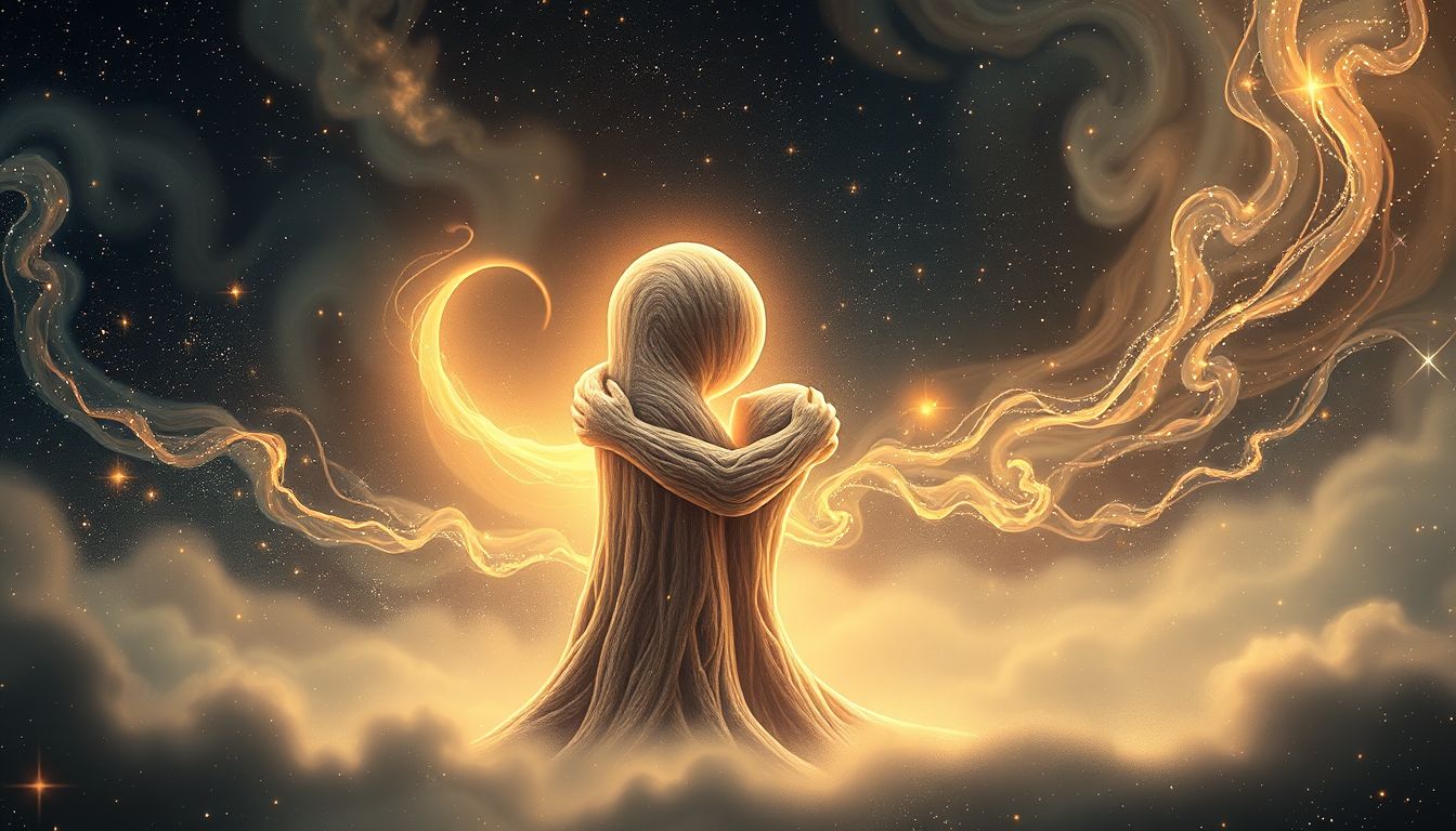 Ein Grabscheit symbolisiert oft Vergänglichkeit und emotionale Loslösung.