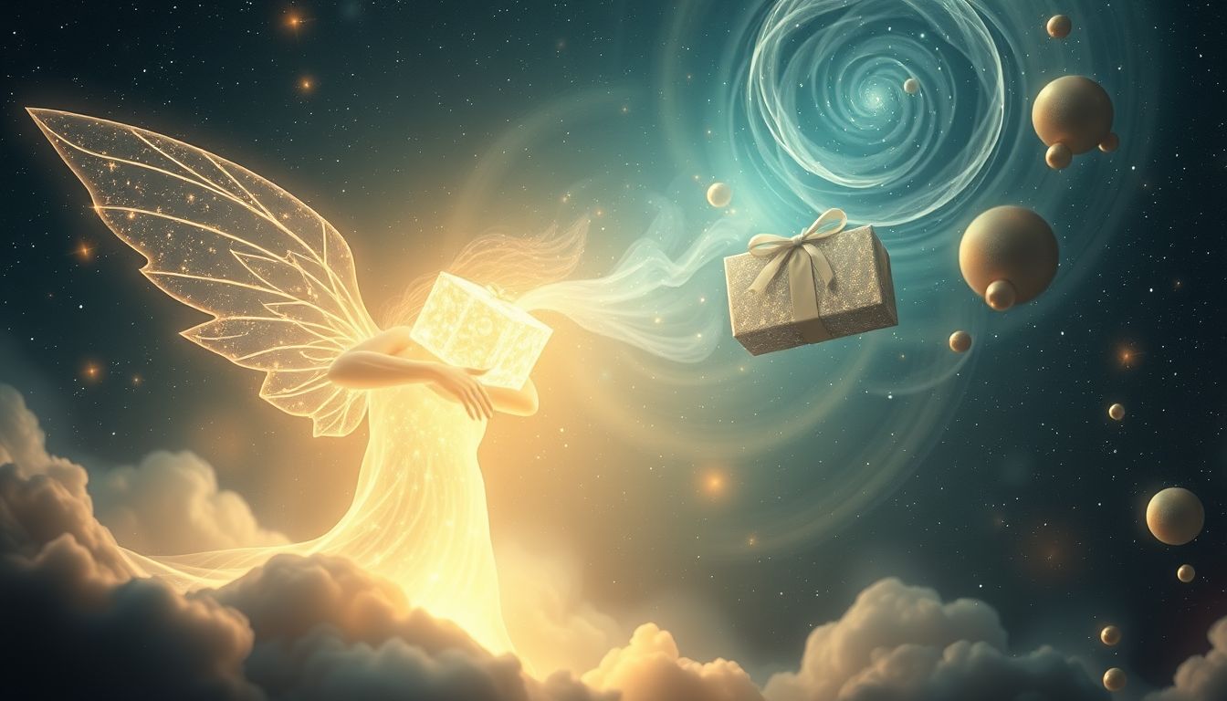 Ein Geschenk von einer Nymphe symbolisiert unerwartete Inspiration und Glück.