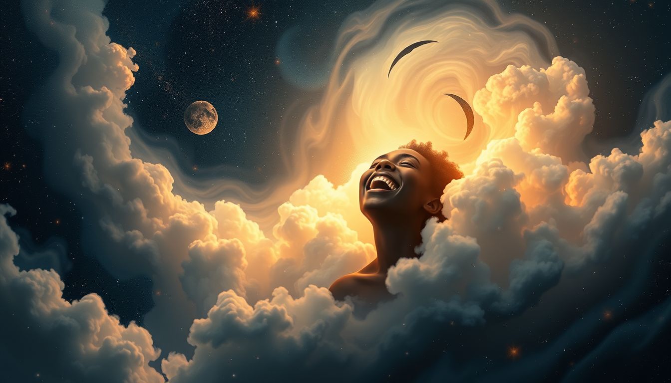 Lachen im Traum symbolisiert oft Freude und innere Befreiung.